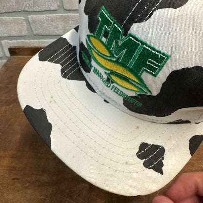 VINTAGE TMF TOTALLY MAMANGED FEEDSTUFFS AGRICULTURAL FARMING COW SNAPBACK HAT