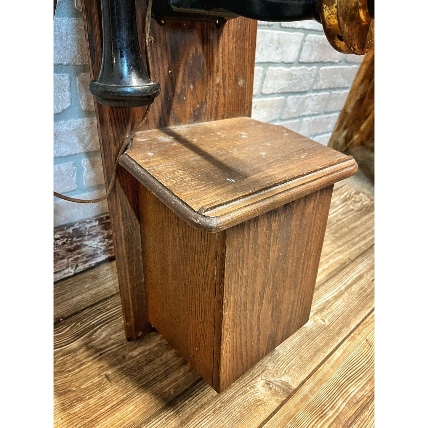 ANTIQUE VINTAGE STROMBERG-CARLSON OAK WOOD DOUBLE BOX HOTEL WALL CRANK TELEPHONE