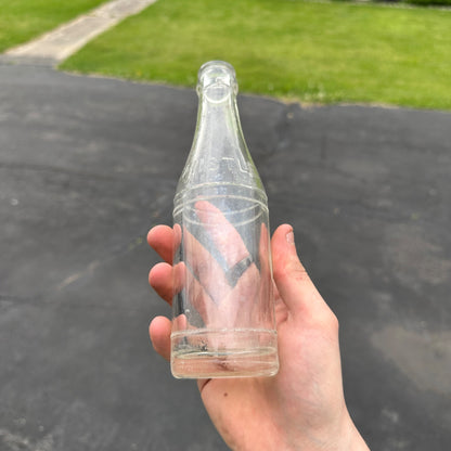 Antique 1920s Whistle Clear Glass Embossed 8 1/2 Oz Soda Pop Bottle