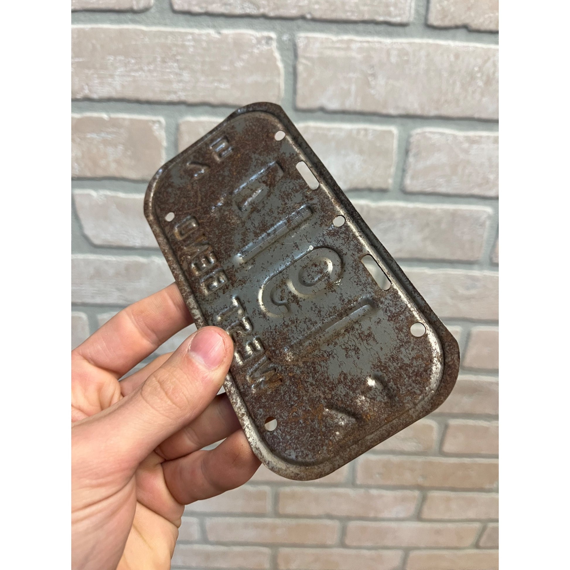 Vintage Wisconsin Bicycle Bike License Plate Embossed West Bend 1974-1975