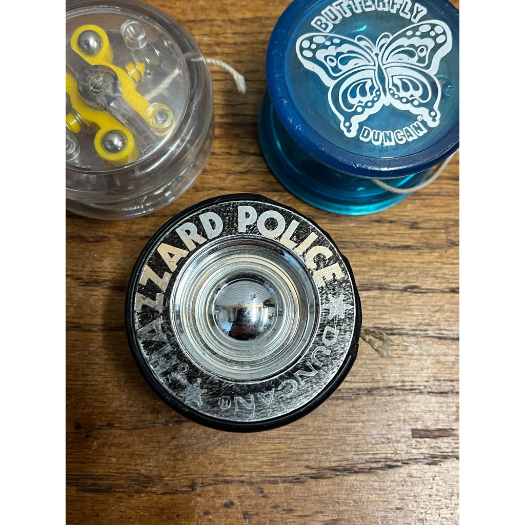 Vintage 1980s-90s YoYos Yomega Duncan Butterfly & Hazard Police Yo-Yos YoYo