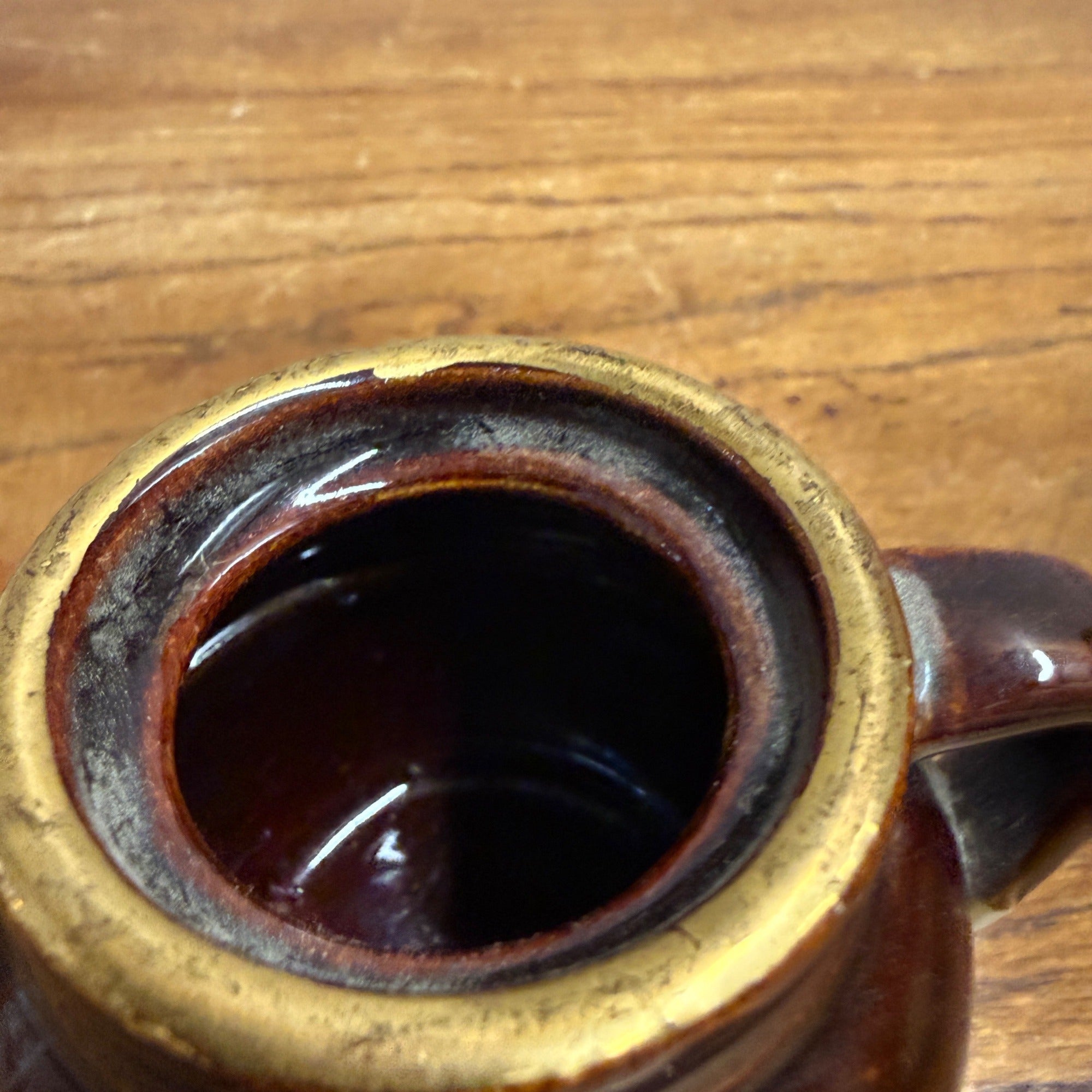 Vintage Small 2.5" Bean Pot "Souvenir of Milwaukee Wis" Stoneware Crock - Red Wing?