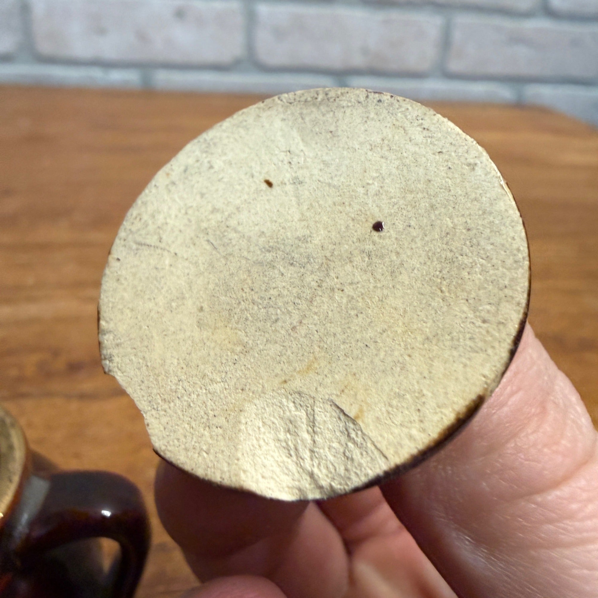 Vintage Small 2.5" Bean Pot "Souvenir of Milwaukee Wis" Stoneware Crock - Red Wing?