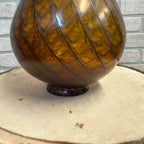 Vintage Mid Century Lamp Light Yellow Amber Hand Detailed Shade Fits 3-1/8"