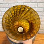 Vintage Mid Century Lamp Light Yellow Amber Hand Detailed Shade Fits 3-1/8"