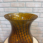 Vintage Mid Century Lamp Light Yellow Amber Hand Detailed Shade Fits 3-1/8"