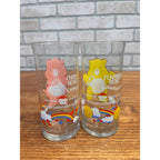Vintage Care Bears Drinking Glass Lot (2) Pizza Hut Collector's Series 1983