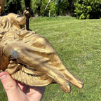 Antique Victorian Spelter Roman Woman Sitting Clock Top Mantle Figure Statue