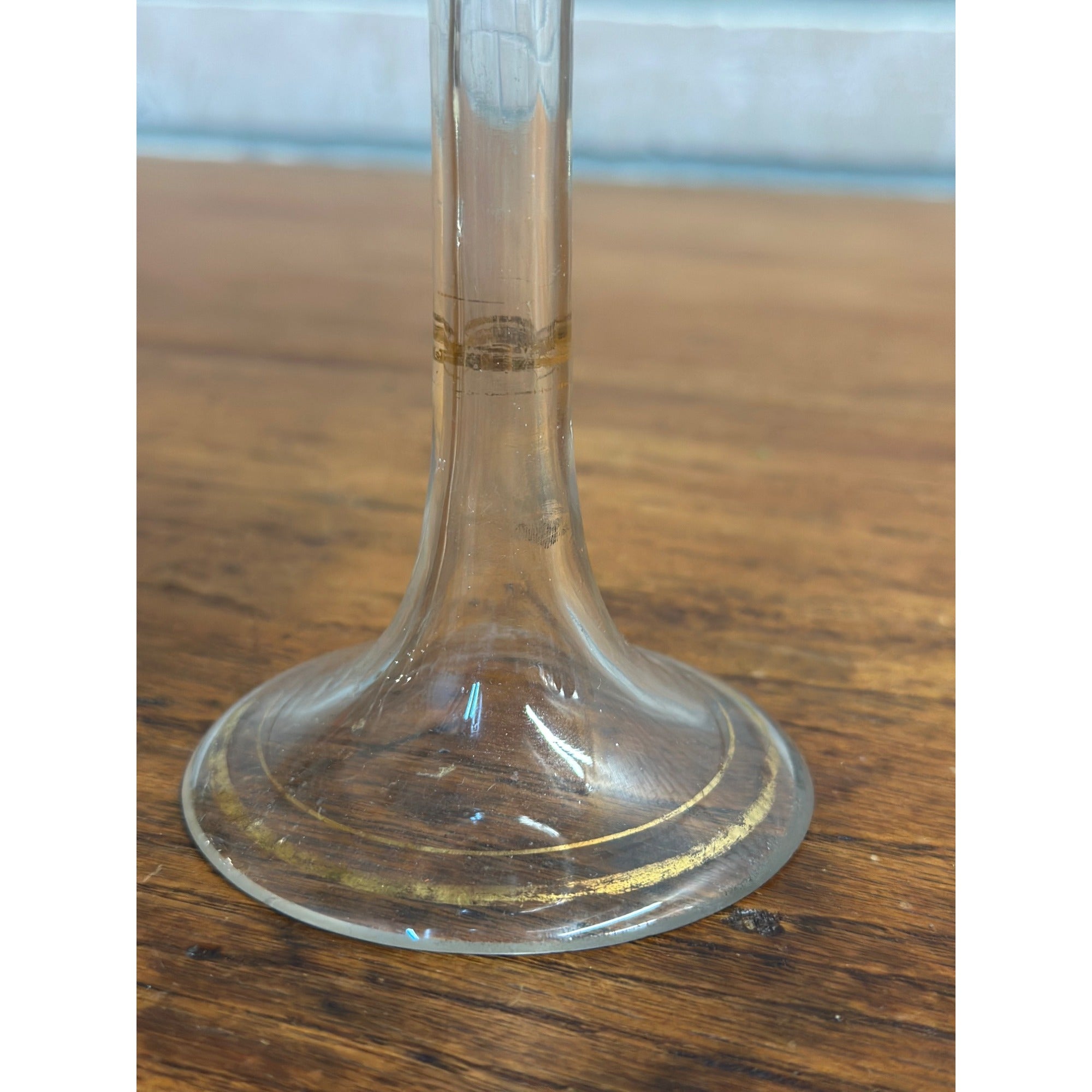 Antique 1860s Whale Oil Kerosene Glass Lamp Footed Stem German Burner Miniature