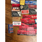 Vintage Shaving Blade Lot NEW NOS Packages Packets Gillette Marlin Gem Blu Strike