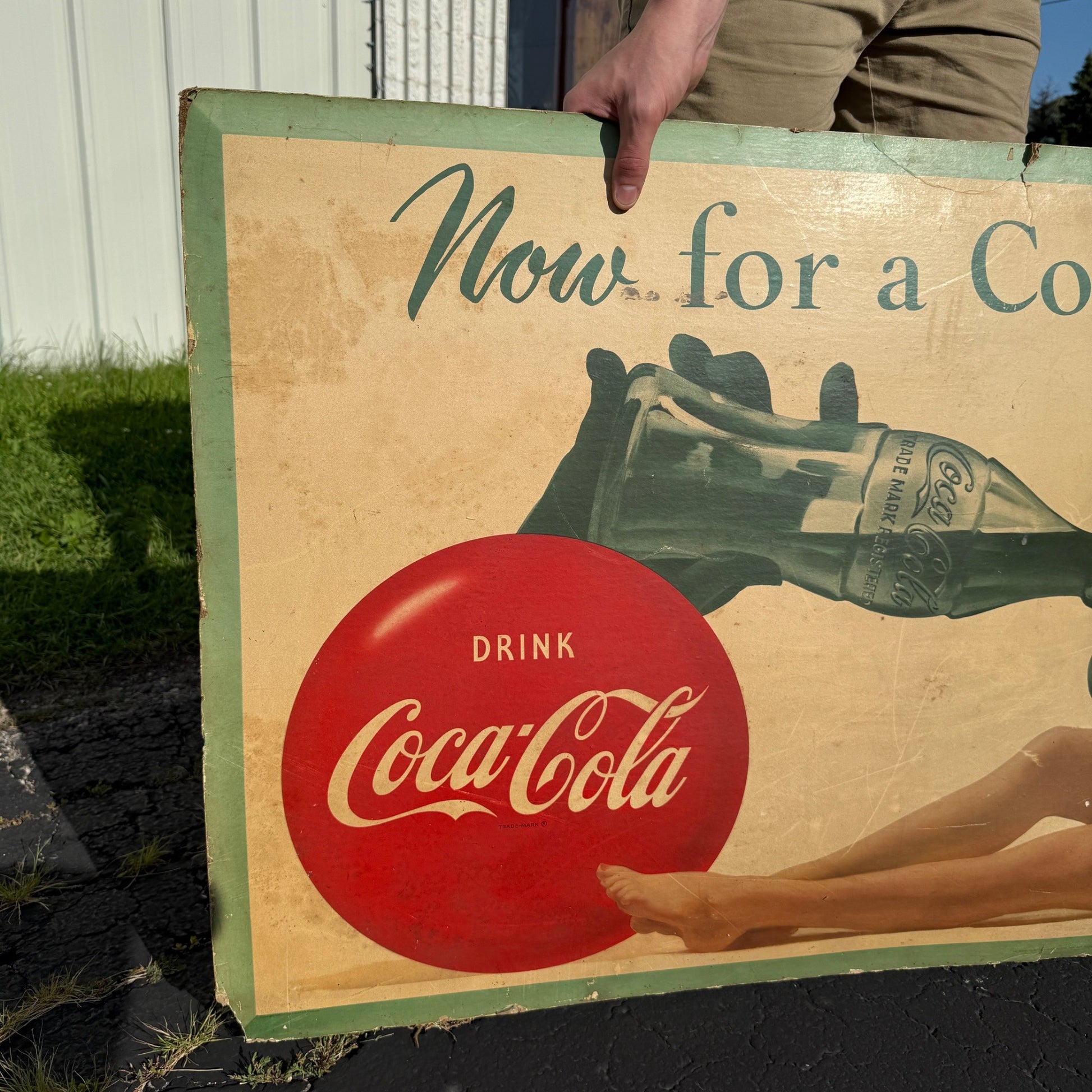 Vintage Cardstock 1951 Coca Cola Soda Sign Now Lets Have A Coke Women