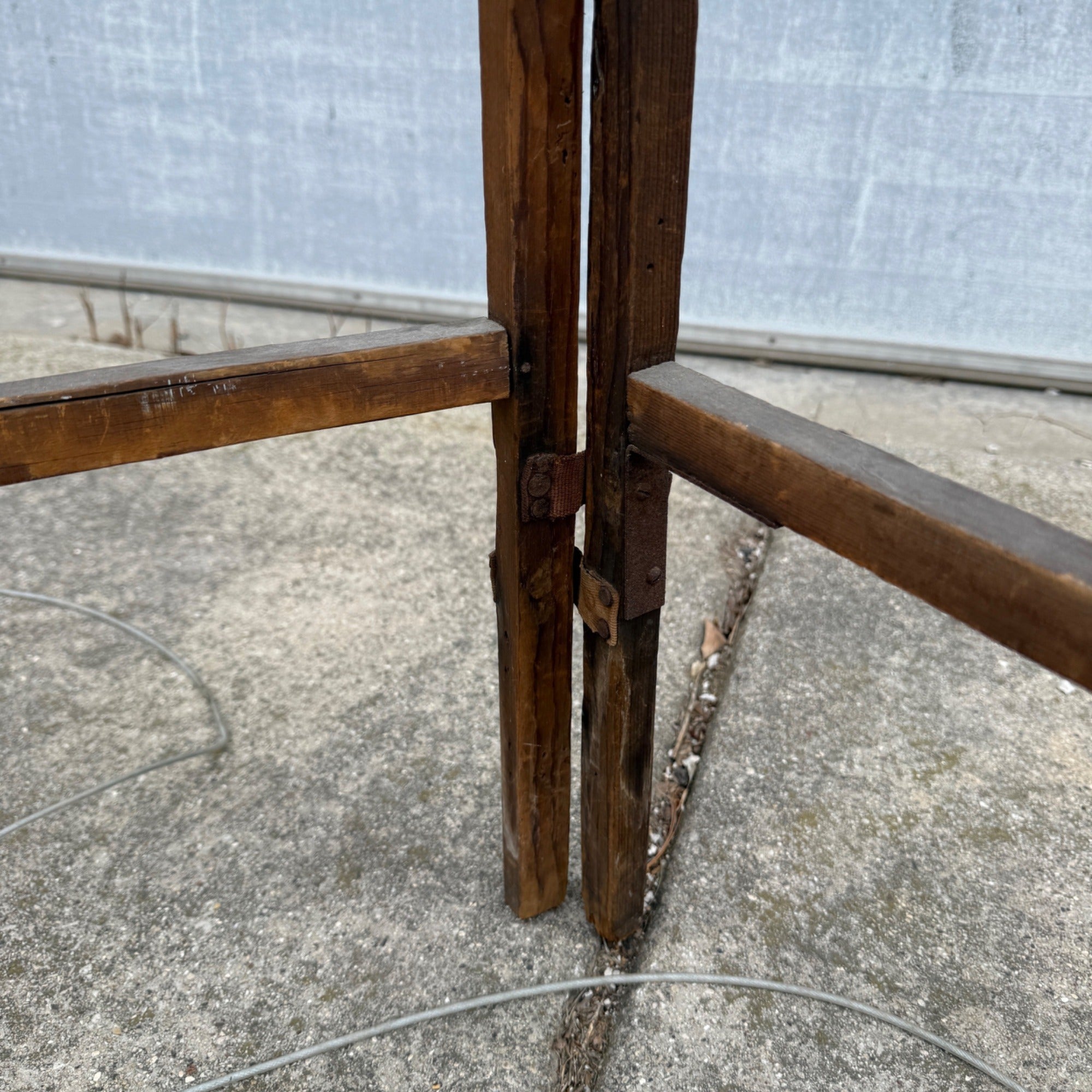 Antique Primitive 19th c. Wooden Fireplace Clothes Drying Rack Farmhouse Laundry