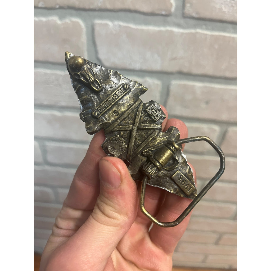 1993 Native American Indian Arrowhead Trail Belt Buckle by Great American Co.
