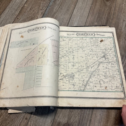 Antique 1874 Fond du Lac County Wisconsin Plat Map Complete Rough