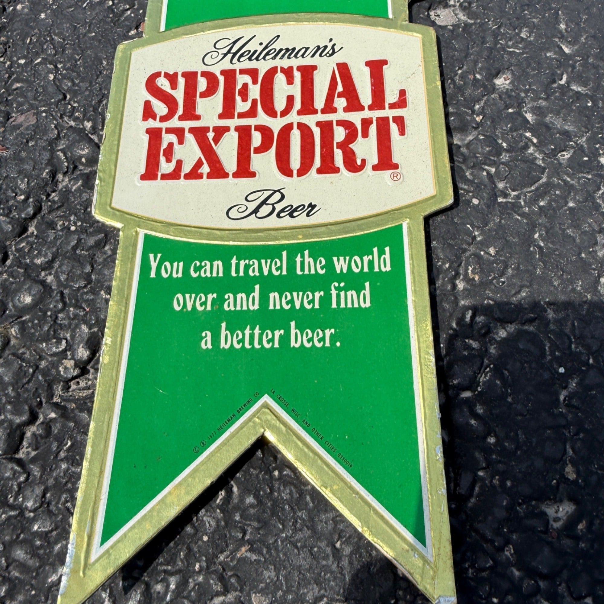 Vintage Heilemans Special Export Cardboard Advertising Beer Sign