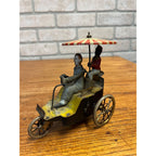 Antique Lehmann 1907 New Century Cycle Flag 3 Wheeler W/ Umbrella Tin Litho
