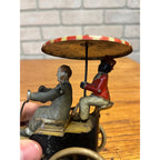 Antique Lehmann 1907 New Century Cycle Flag 3 Wheeler W/ Umbrella Tin Litho