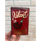Vintage Early Velvet Tobacco Tin Empty Vertical Pocket Pipe Mixture Can