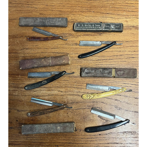 Vintage Straight Razor Lot - Restoration Fox Cutlery, Boker, Henry Sears, Morley