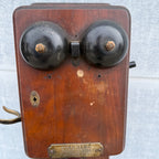 Antique 1900s Wooden Standard Telephone Electric Madison Wisconsin Phone Wall Mount