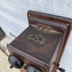 Antique 1900s Wooden Standard Telephone Electric Madison Wisconsin Phone Wall Mount