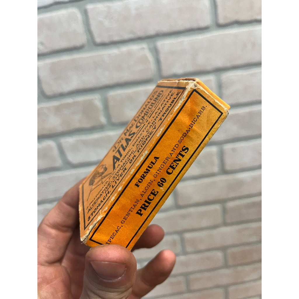 Antique Dr. MacDonalds Atlas Compound Laxative Pills Original Medicine Box EMPTY