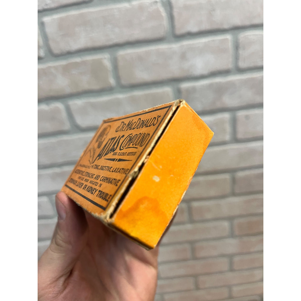 Antique Dr. MacDonalds Atlas Compound Laxative Pills Original Medicine Box EMPTY