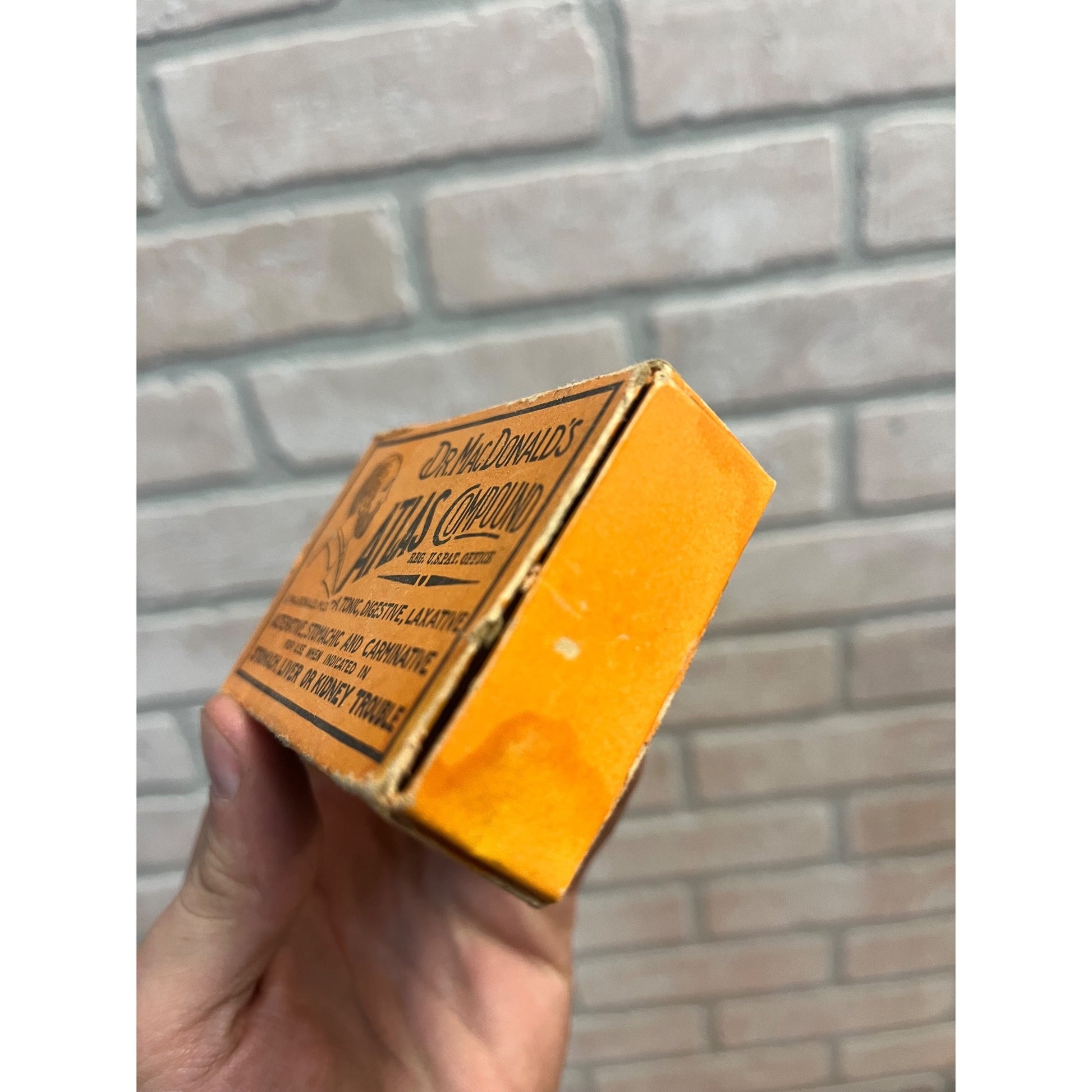 Antique Dr. MacDonalds Atlas Compound Laxative Pills Original Medicine Box EMPTY