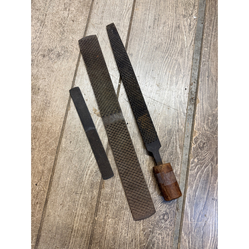 Lot of 3 Antique Horse Farrier Rasps File Tools Superior Wedgeway & Storispins