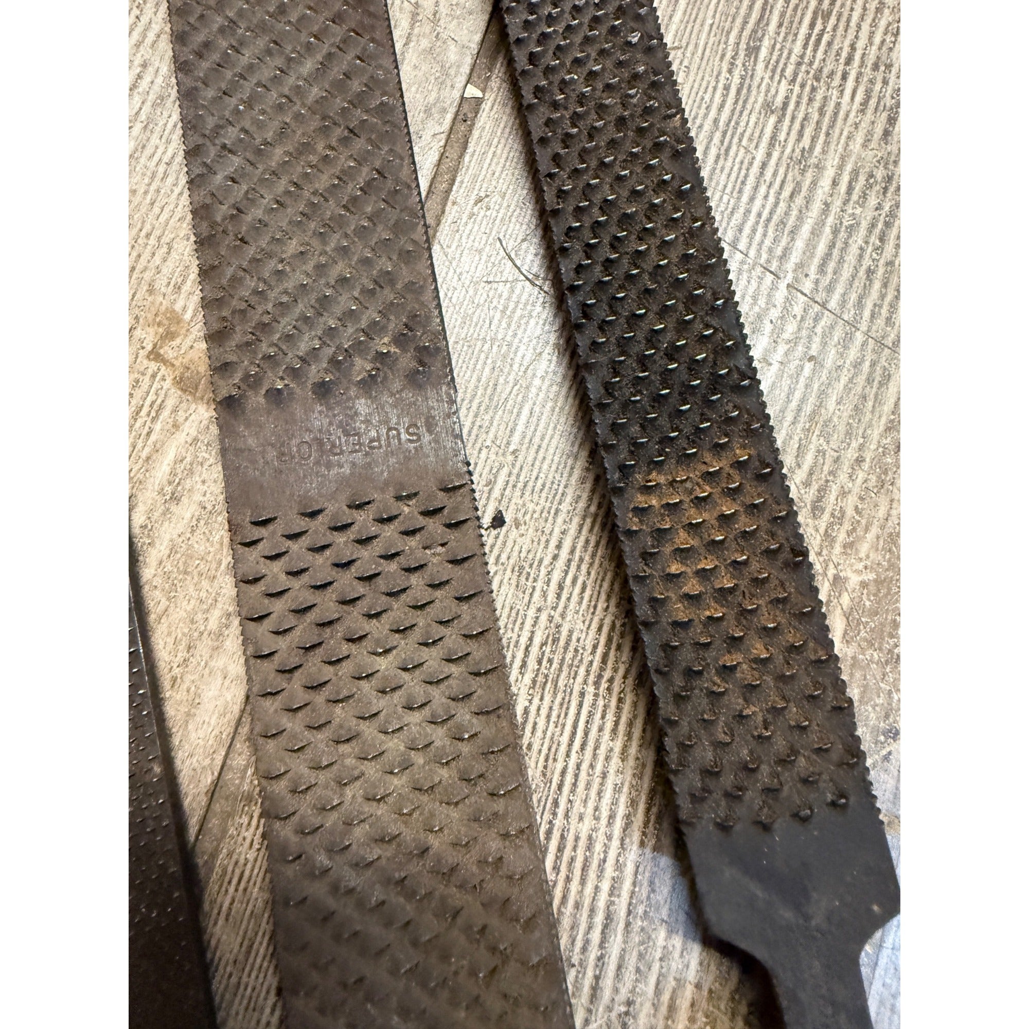 Lot of 3 Antique Horse Farrier Rasps File Tools Superior Wedgeway & Storispins