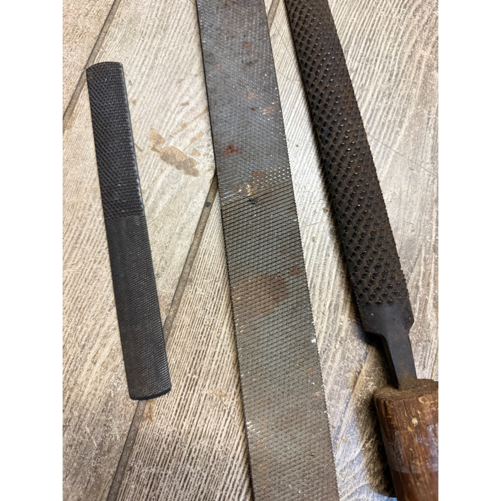 Lot of 3 Antique Horse Farrier Rasps File Tools Superior Wedgeway & Storispins