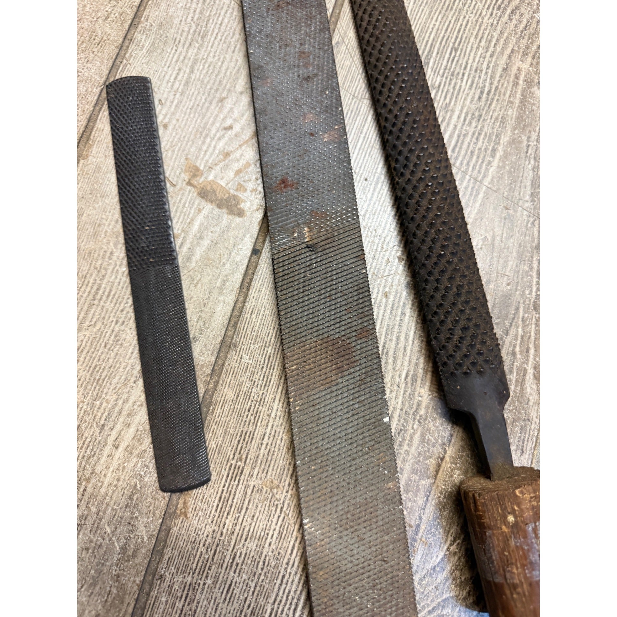 Lot of 3 Antique Horse Farrier Rasps File Tools Superior Wedgeway & Storispins