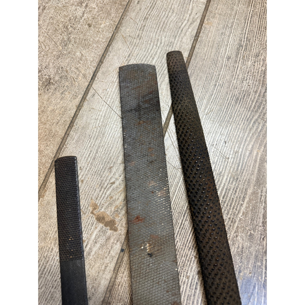 Lot of 3 Antique Horse Farrier Rasps File Tools Superior Wedgeway & Storispins