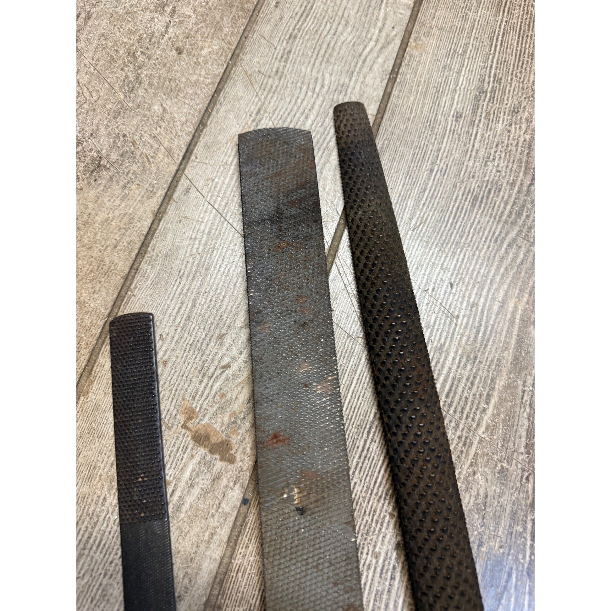 Lot of 3 Antique Horse Farrier Rasps File Tools Superior Wedgeway & Storispins