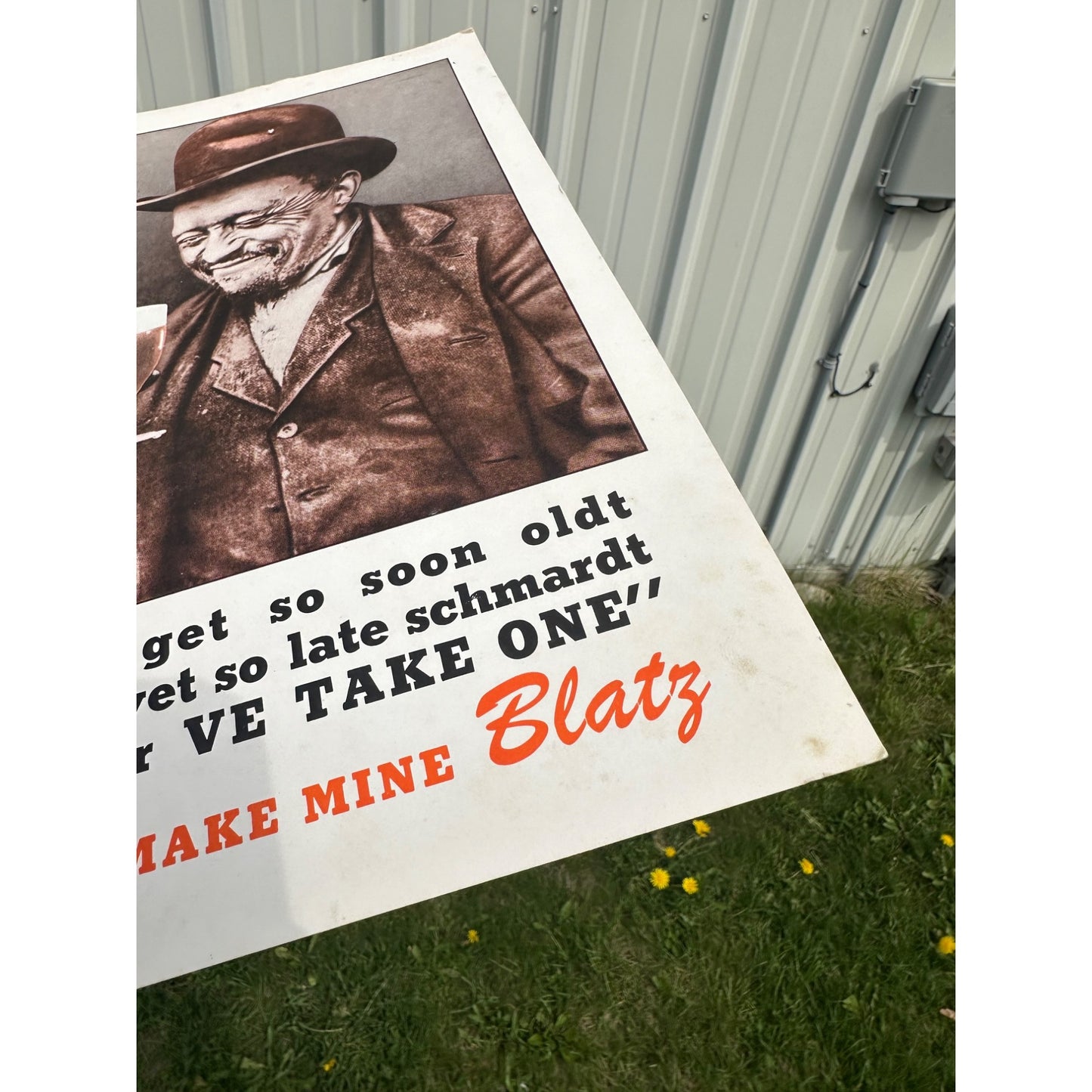 Vintage 1930s Blatz Beer Window Advertising Bar Sign Card Milwaukee