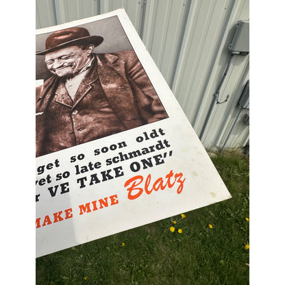 Vintage 1930s Blatz Beer Window Advertising Bar Sign Card Milwaukee