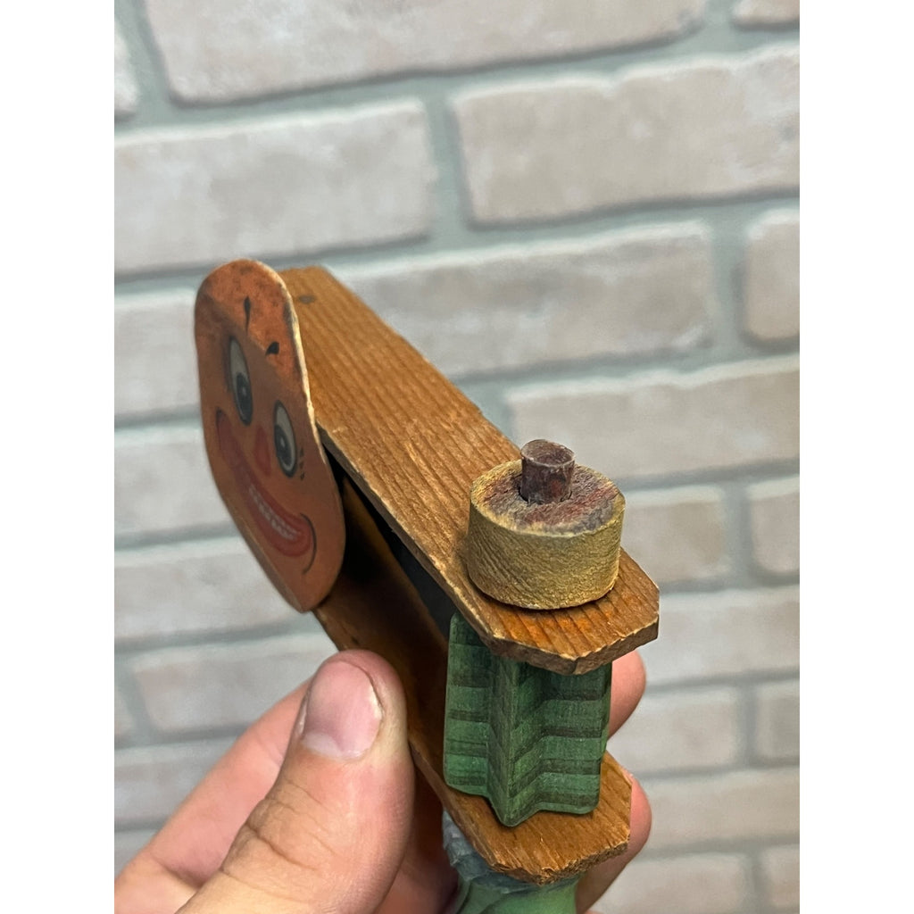 Antique 1920s German Halloween Ratcheting Wooden Noisemaker JOL Jack O'Lantern