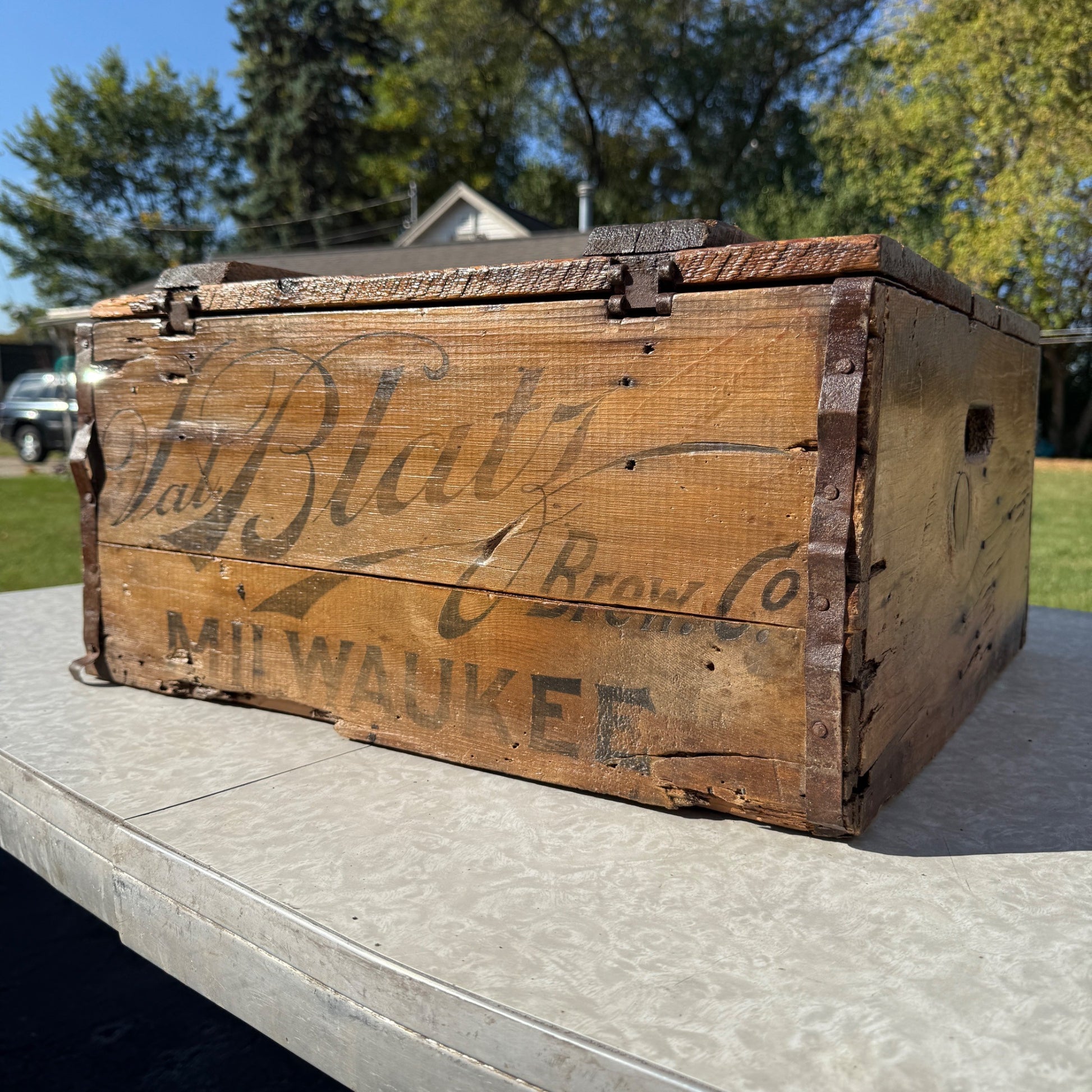 Early Pre-Prohibition Val Blatz Beer Brewery Wis Crate 3 Dozen Oversized