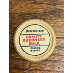RARE Vintage Trevelen Farm Fond du Lac Wisconsin Wis WI Milk Cap Cover Bottle