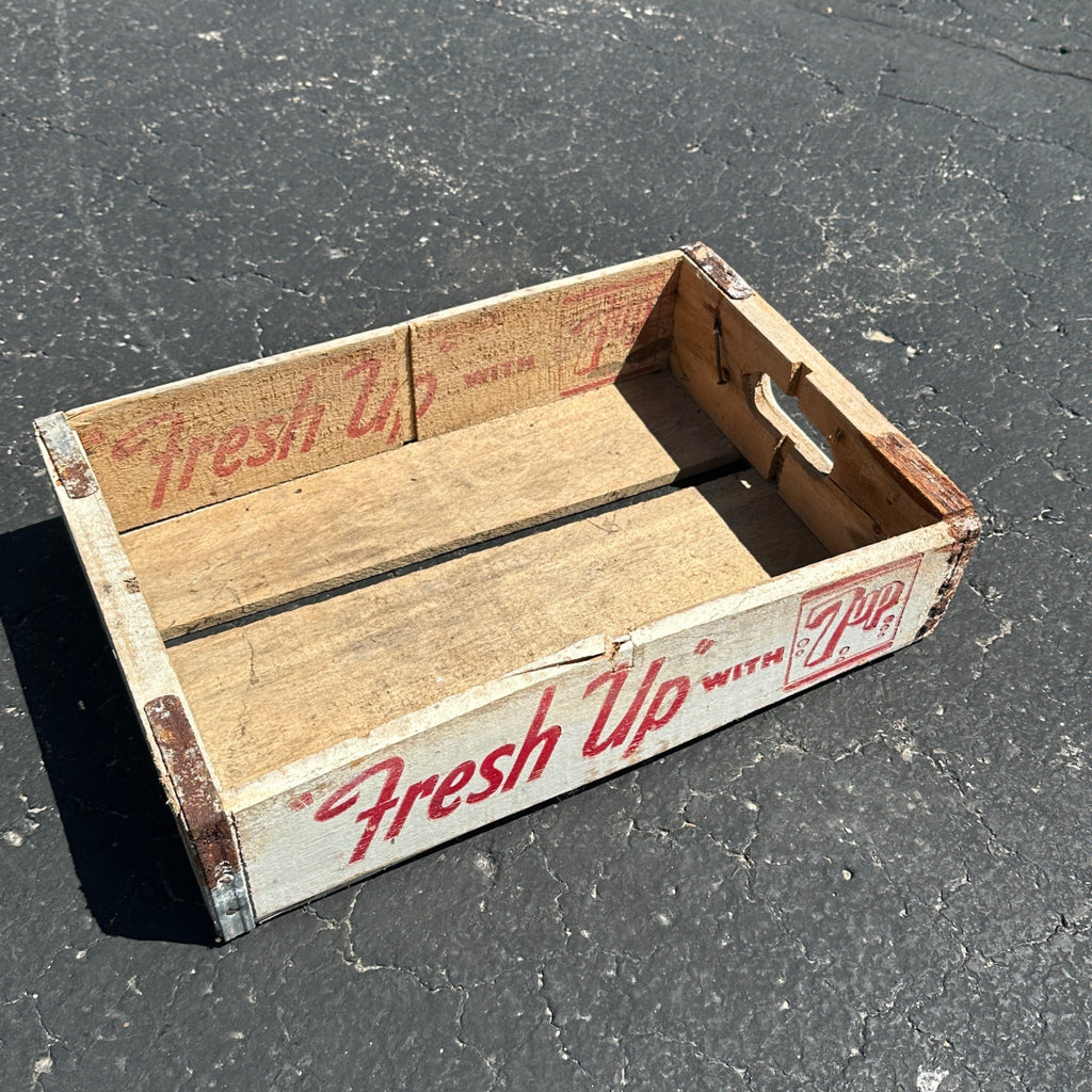 Vintage Wooden Soda Crate Fresh Up With 7-Up 24 Carriers Watertown Wis