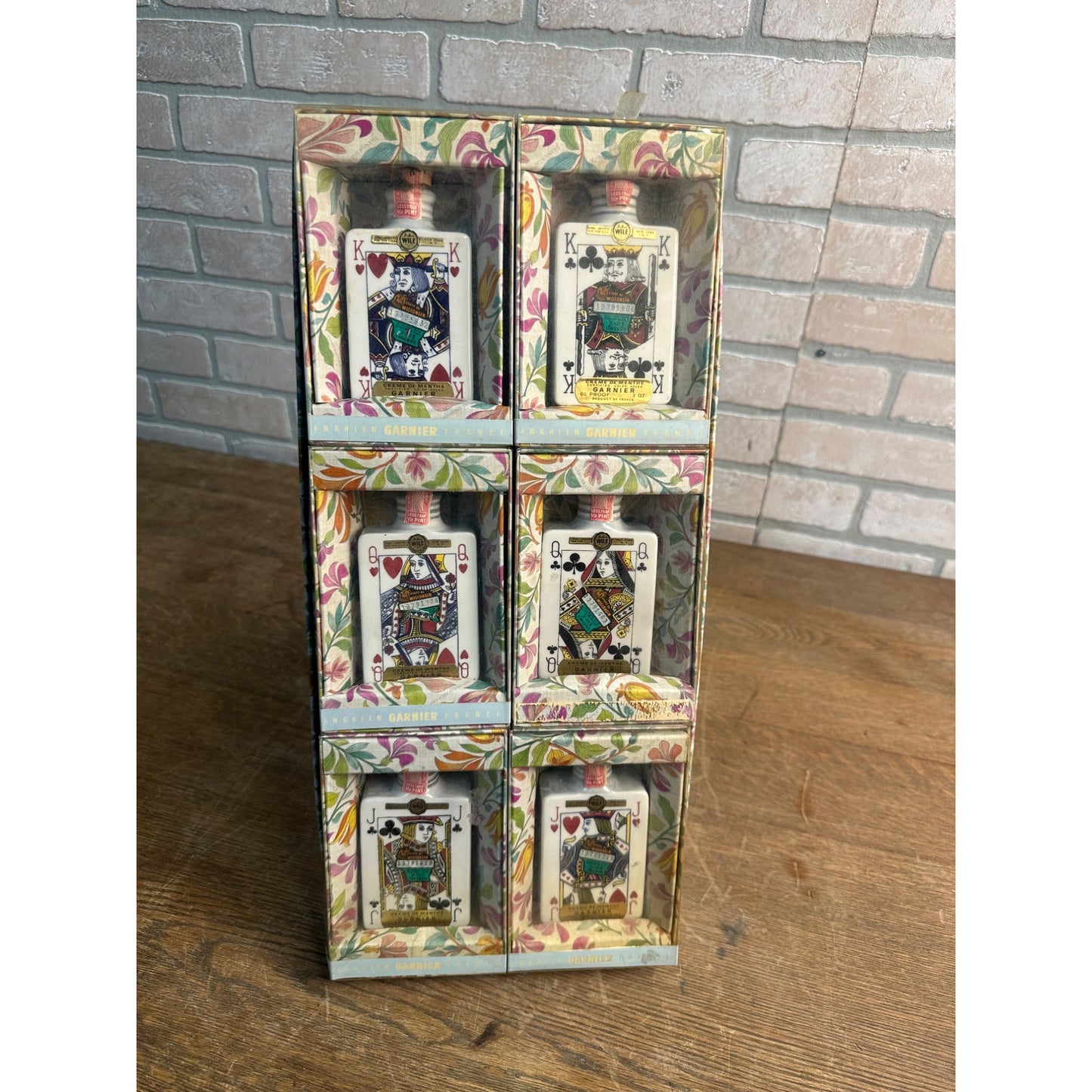 Vintage 1970s Garnier France Playing Cards Mini Gift Box (6) King Queen Jack