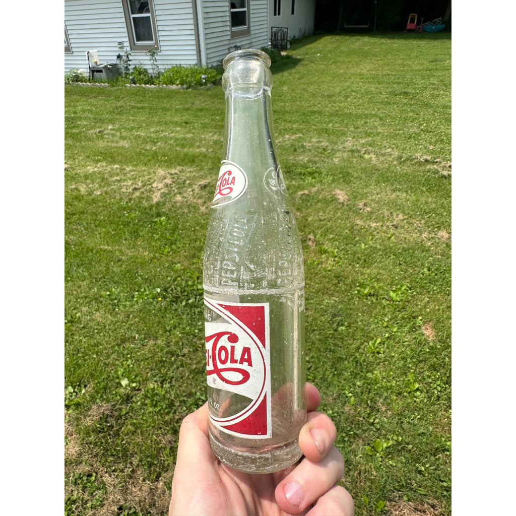 Vintage Pepsi Cola 8oz Glass Soda Pop Bottle Sheboygan Wis Wisconsin