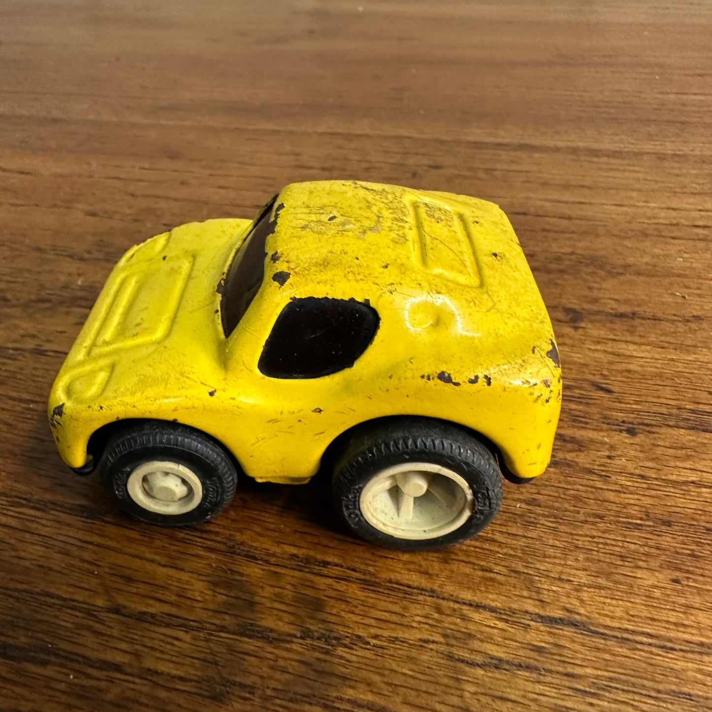 Vtg 1970s Yellow Tonka Sports Muscle Car Pressed Steel Made in Japan 3.25”