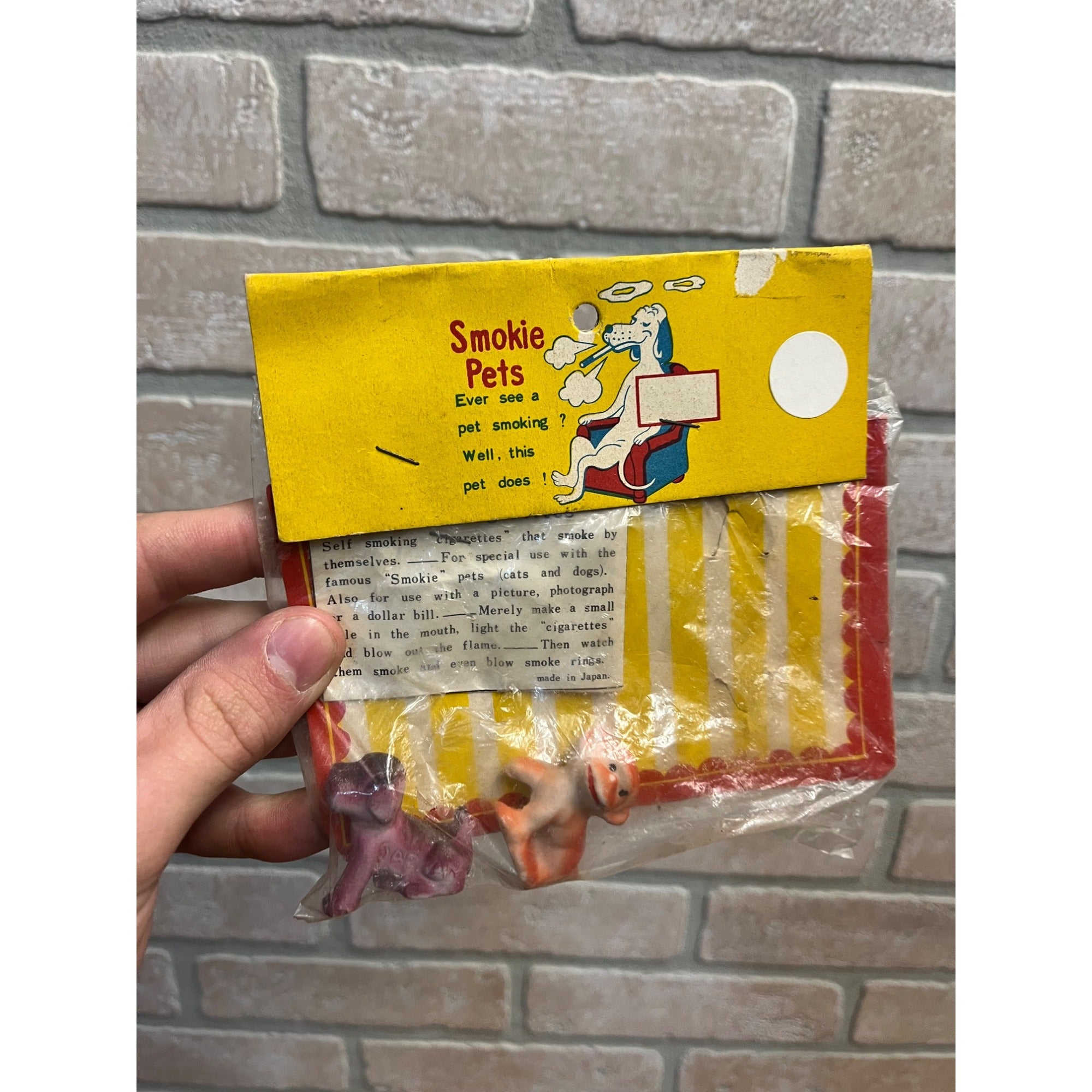 Vintage SMOKIE PETS 1950s Rack Pack Toy Made In Japan Dime Store Novelty Gag