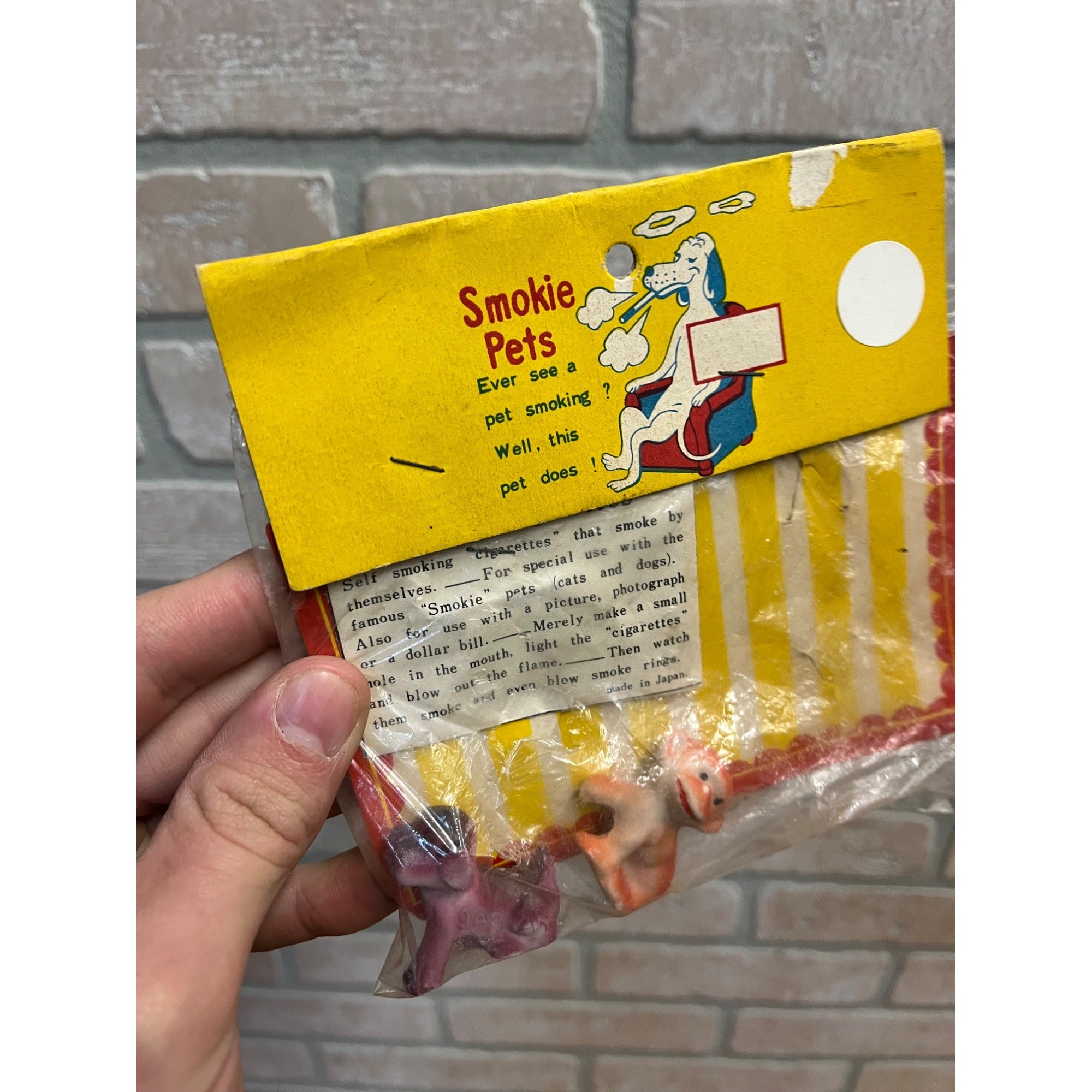 Vintage SMOKIE PETS 1950s Rack Pack Toy Made In Japan Dime Store Novelty Gag