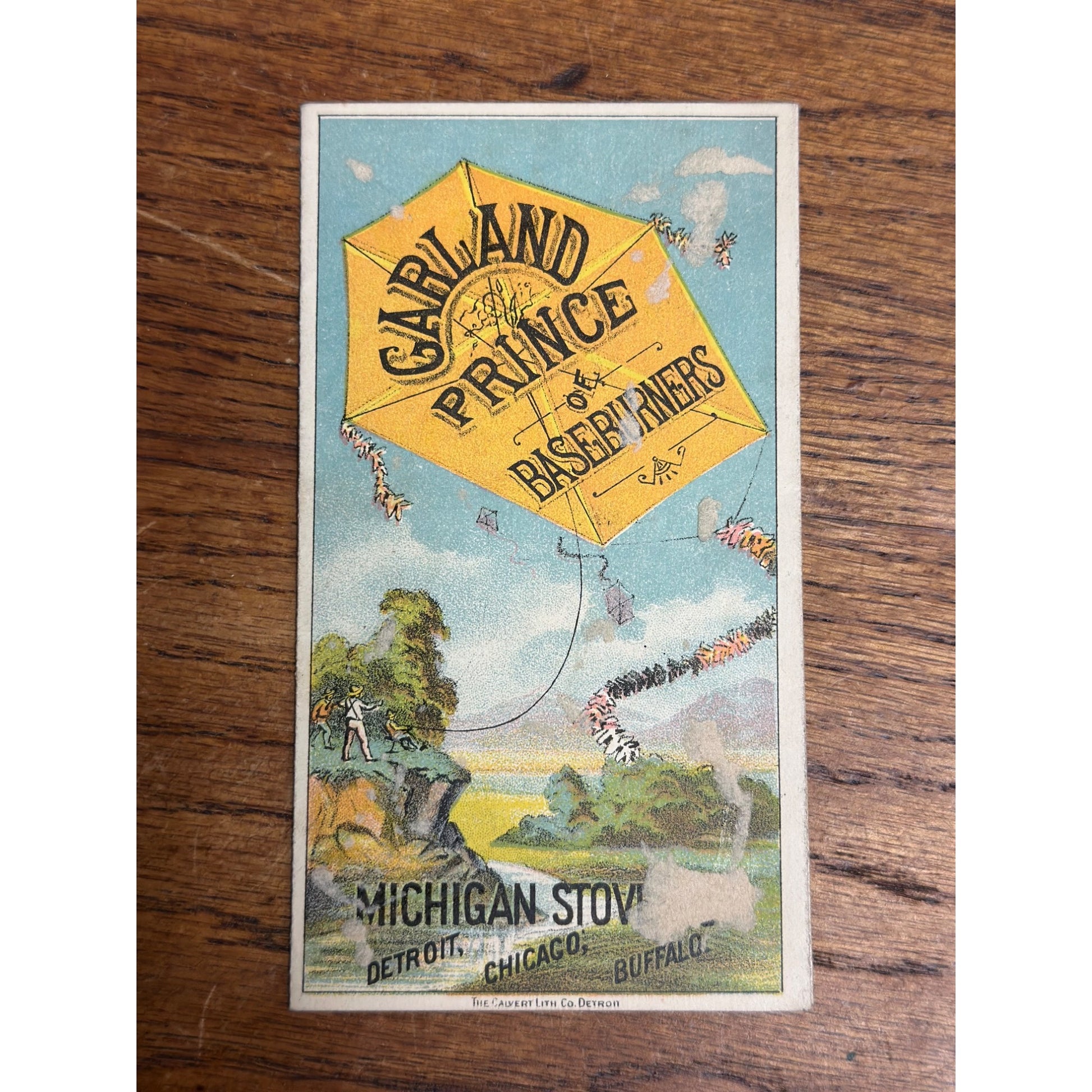 Antique Victorian Advertising Trade Card Garland Michigan Stove Co. Fold-Out