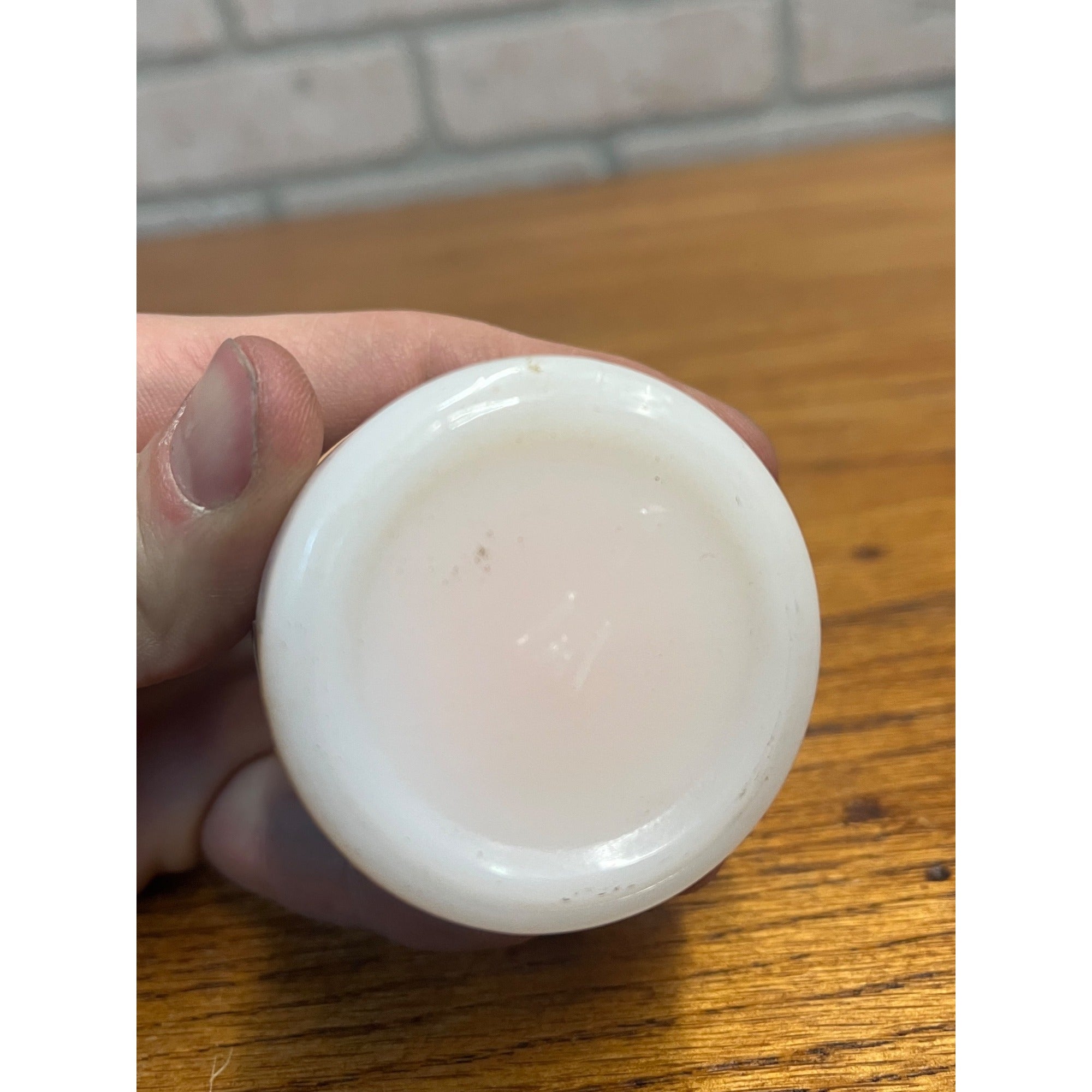 Vintage 1940s Edna Wallace Hopper's Facial Cream Milk Glass Jar w/ Contents