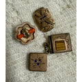Antique Victorian Edwardian Gold-Filled Tiger Eye Pendant Locket & Pins