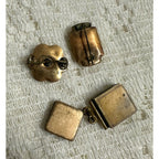 Antique Victorian Edwardian Gold-Filled Tiger Eye Pendant Locket & Pins