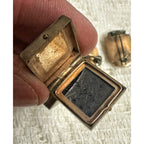 Antique Victorian Edwardian Gold-Filled Tiger Eye Pendant Locket & Pins